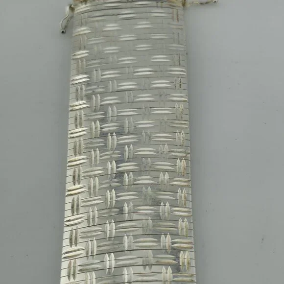 Sterling Silver Bracelet Flexible Diamond Cut Omega 7.5 JTV 925 Italy LIRM